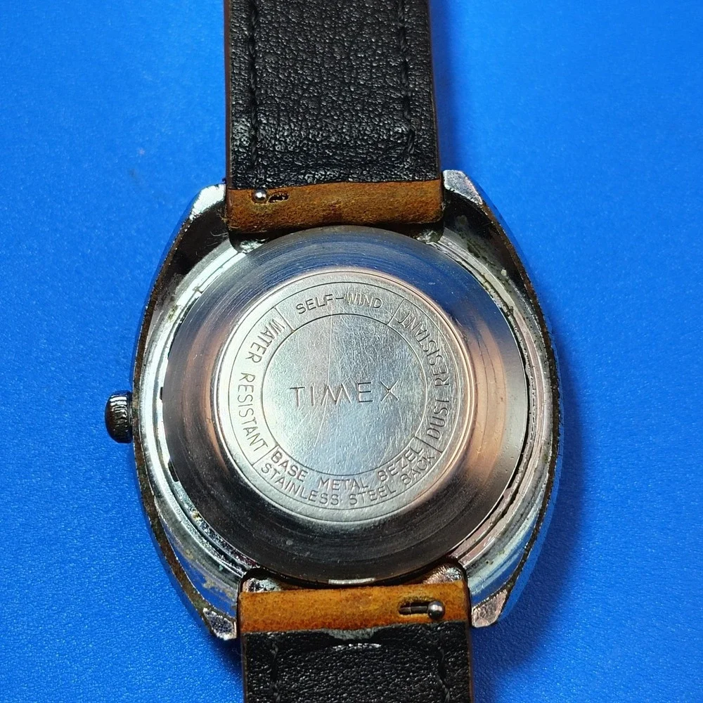 Vintage 1973 Timex Viscount Day-Date 44mm Mens Automatic Watch Restored